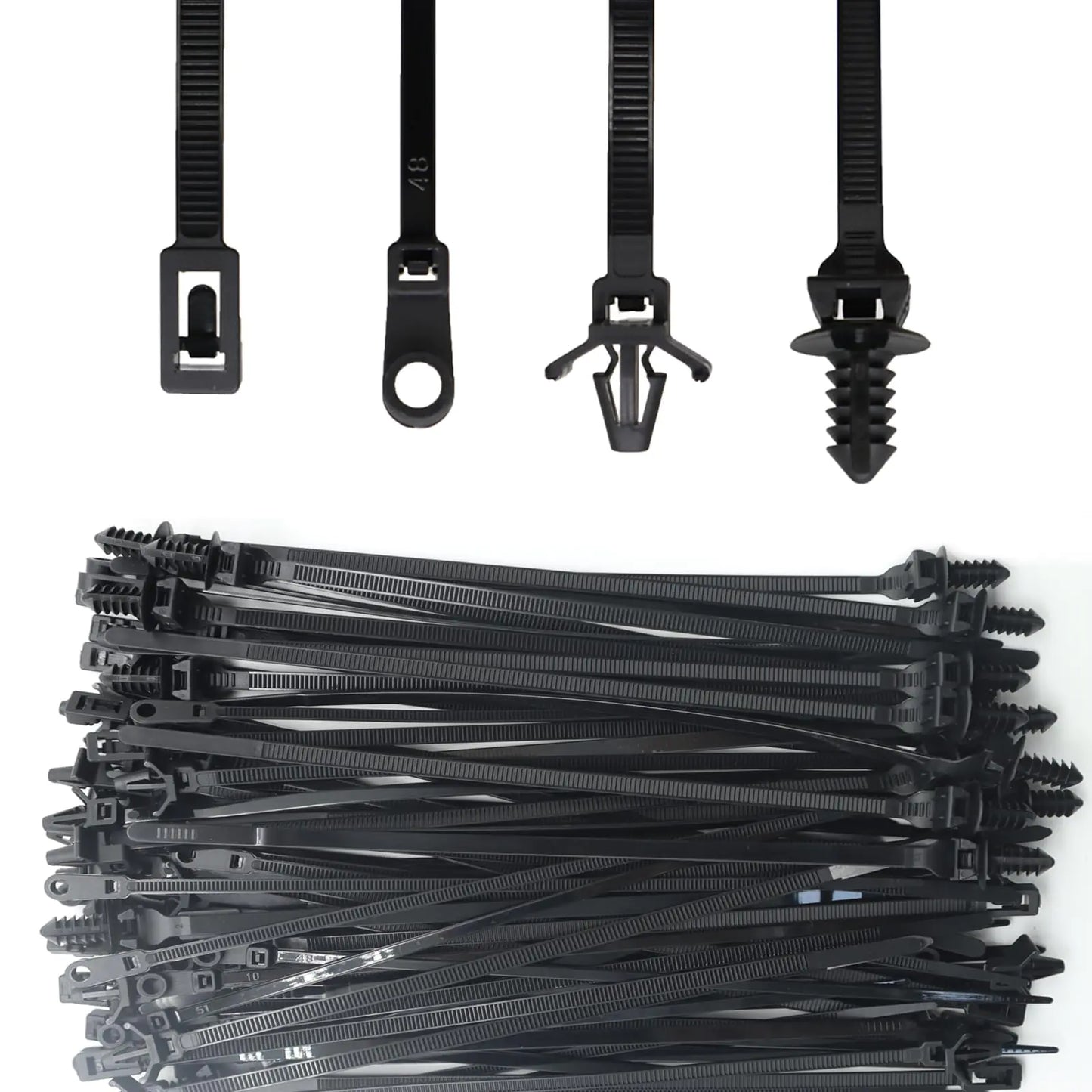 Black Cable Ties with Anchors 100-Count