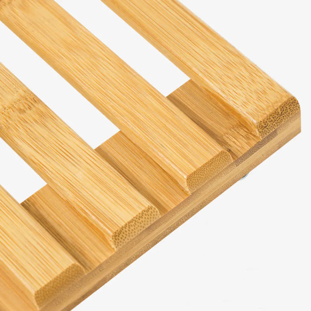 Mobile Bamboo Planter Tray with Thick Base