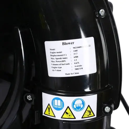 4-STROKE BACKPACK LEAF BLOWER,GAS 37.7cc,1.5HP 580CFM ,super Light Weight 16.5lbs