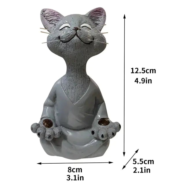 Black Buddha Cat Figurine