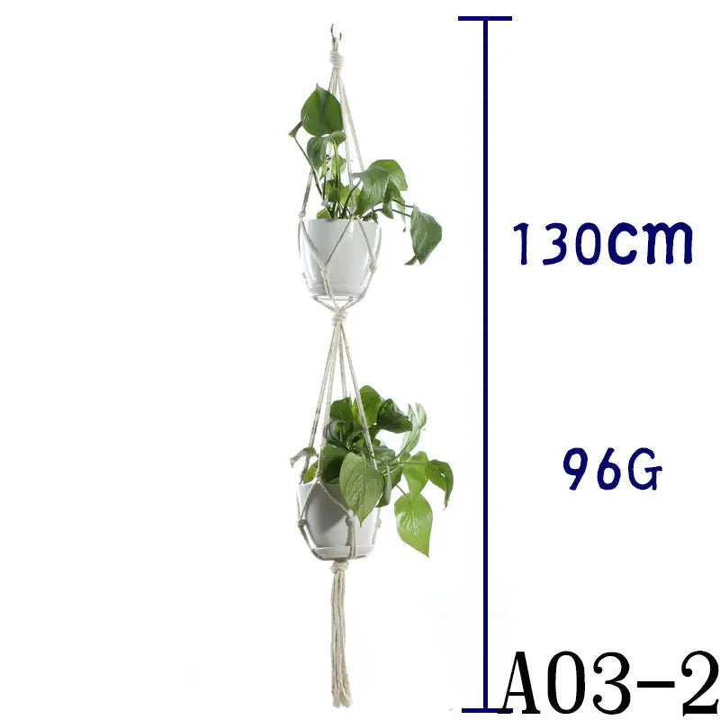 Beige Cotton Rope Plant Hanger