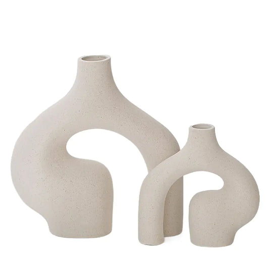 Scandinavian Matte Ceramic Vase - Elegant Decor