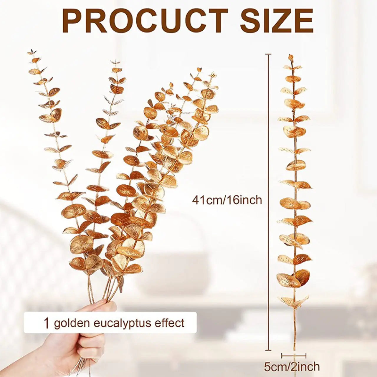 38cm Eucalyptus Leaf Artificial Plant for Decoration