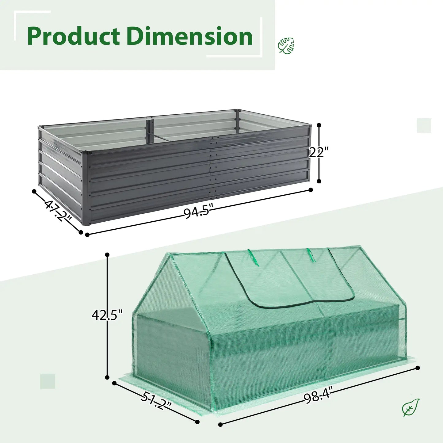 Raised Garden Bed with Protective Zipper Covers