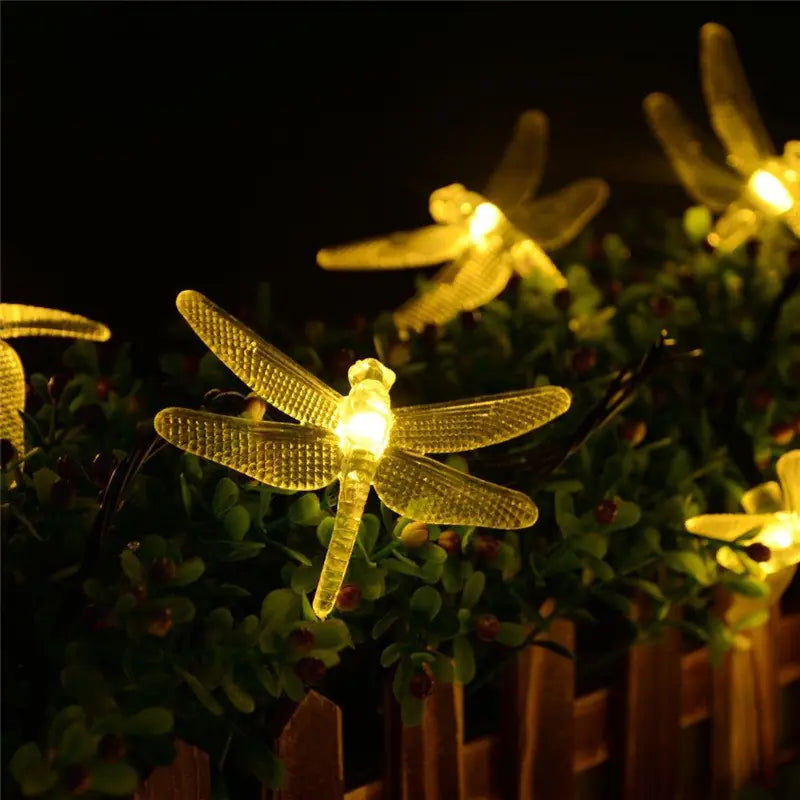 LED Solar Dragonfly String Lights