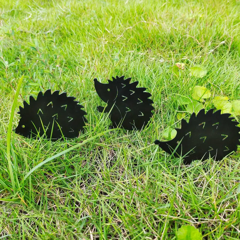 Metal Hedgehog Garden Yard Sign Stake Ornament