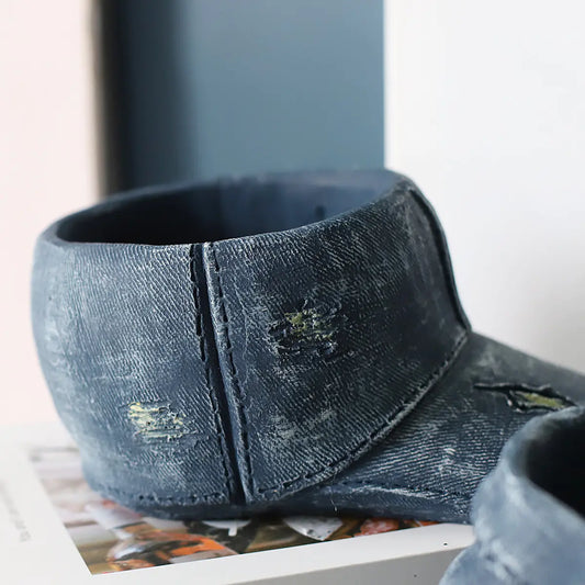 Large Creative Cement Denim Planter Set