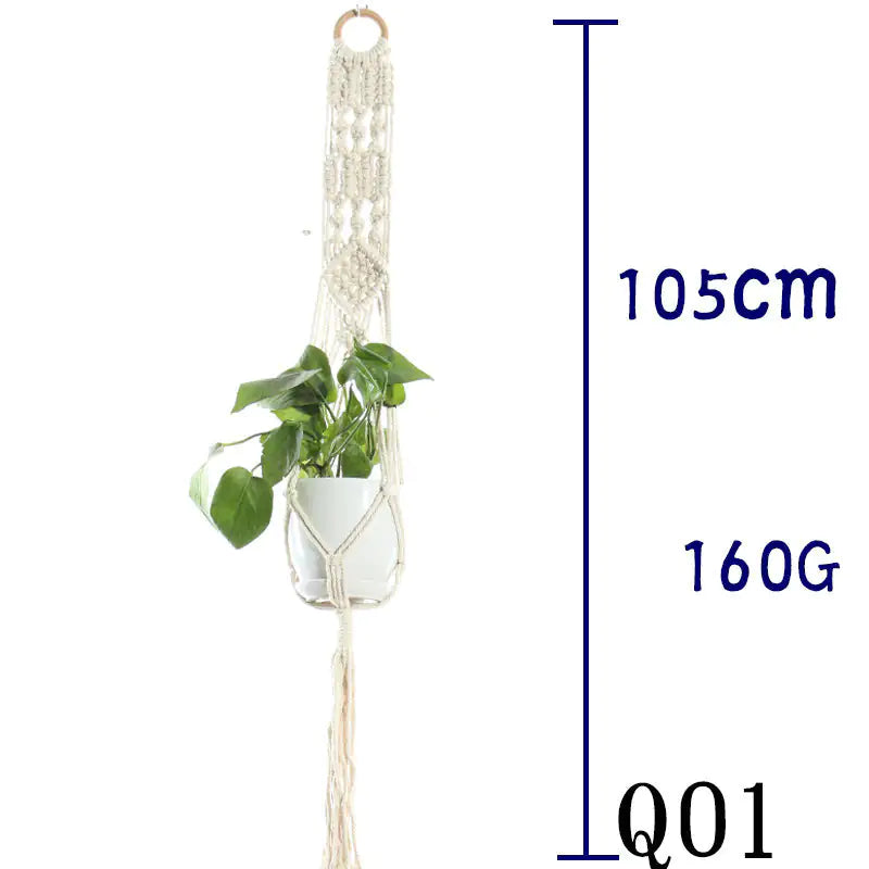 Beige Cotton Rope Plant Hanger