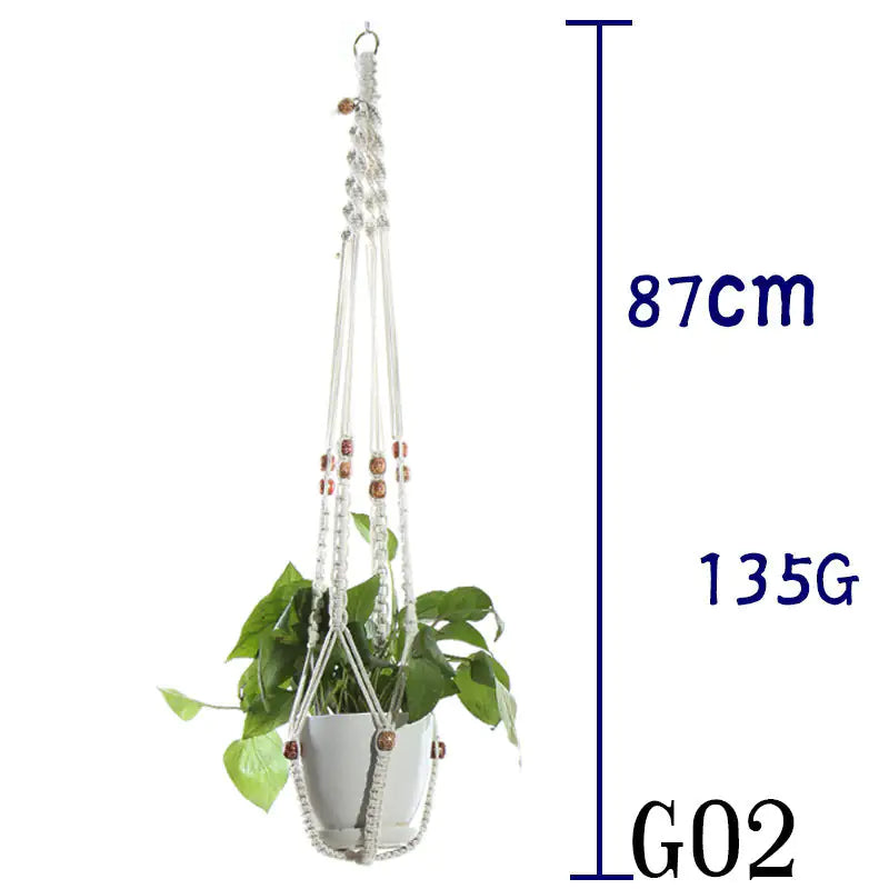 Beige Cotton Rope Plant Hanger