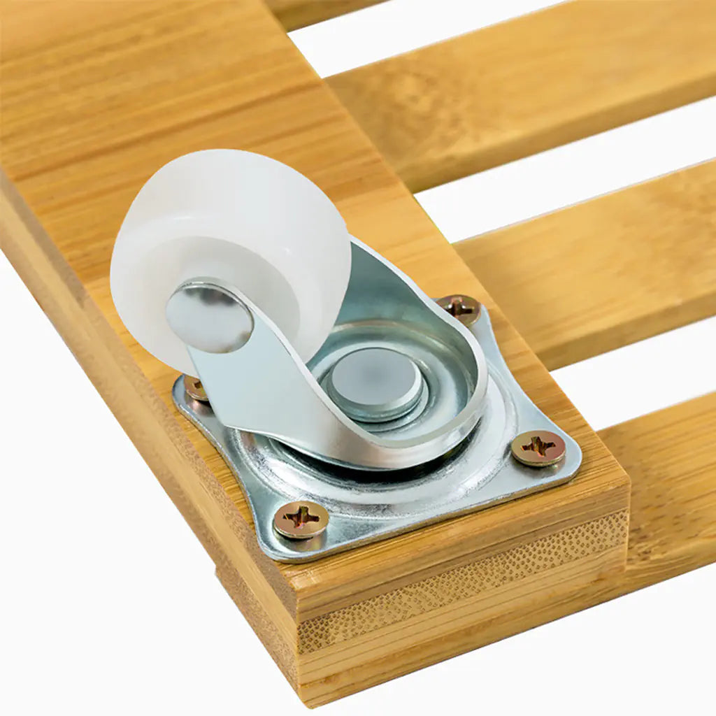 Mobile Bamboo Planter Tray with Thick Base
