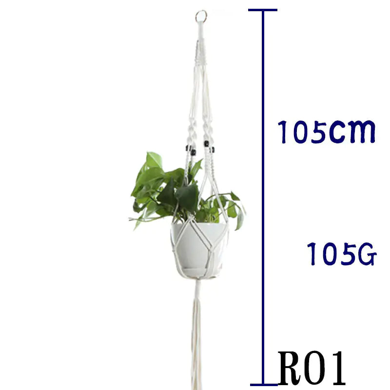 Beige Cotton Rope Plant Hanger