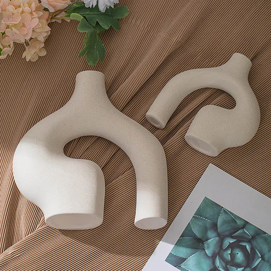 Scandinavian Matte Ceramic Vase - Elegant Decor