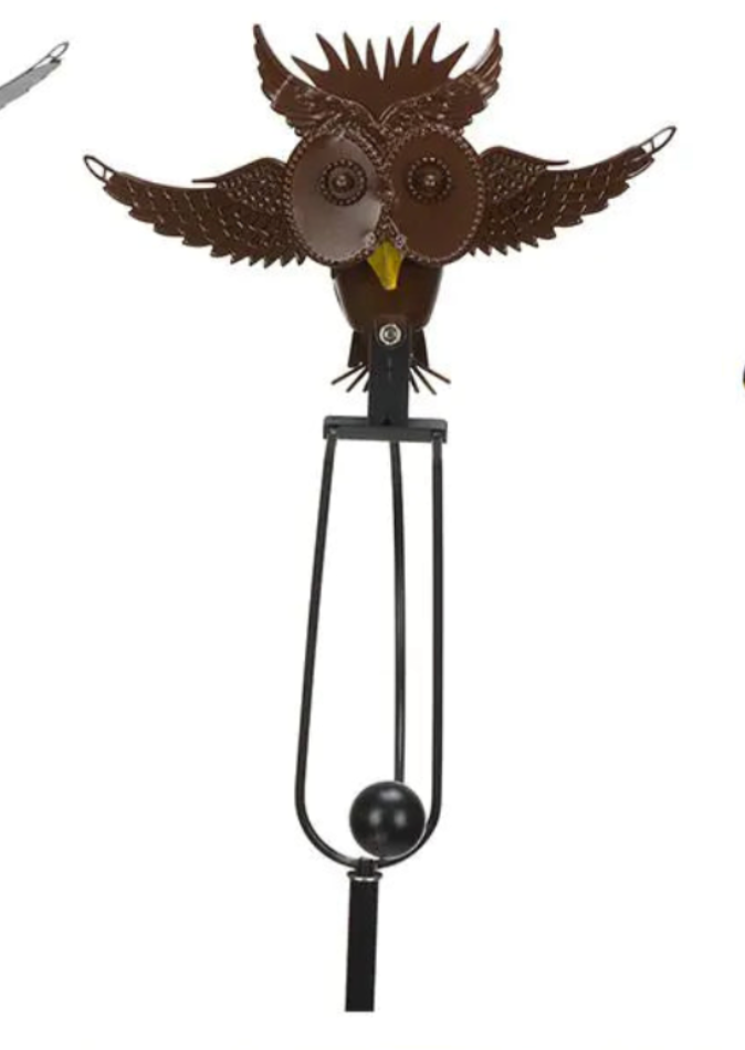 Rustic Owl & Eagle Garden Art Stakes
