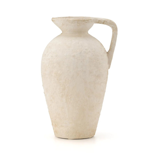 Decorative Rustic Terracotta Vase with Handle
