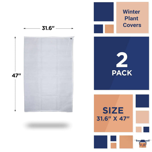 2-Pack White Frost Guard Plant Covers 31.6x47 in