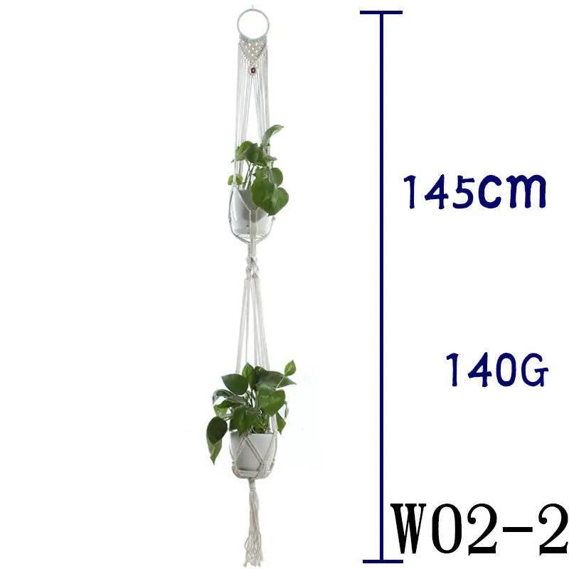 Beige Cotton Rope Plant Hanger
