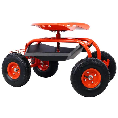 360 Swivel Garden Scooter with Tool Tray