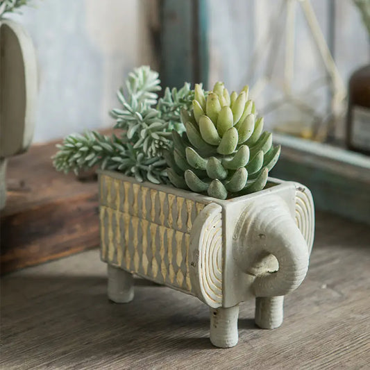 Abstract Elephant Planter in Cement