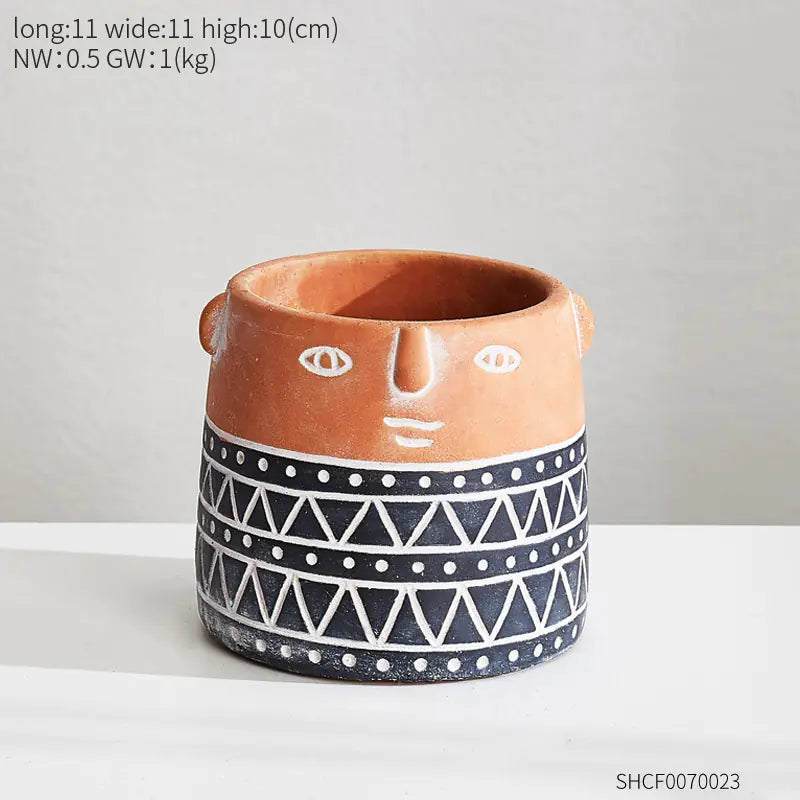 Nordic Modern Cartoon Cement Planter