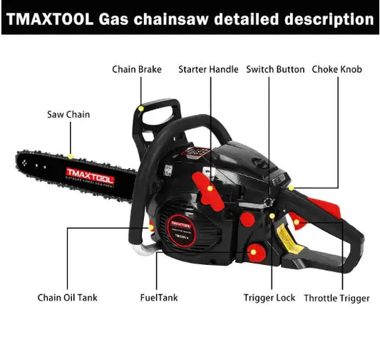 TMAXTOOL-20 Inch, 62cc-Gas Chainsaw