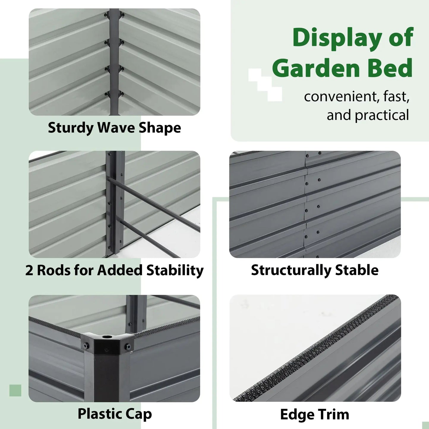 Raised Garden Bed with Protective Zipper Covers