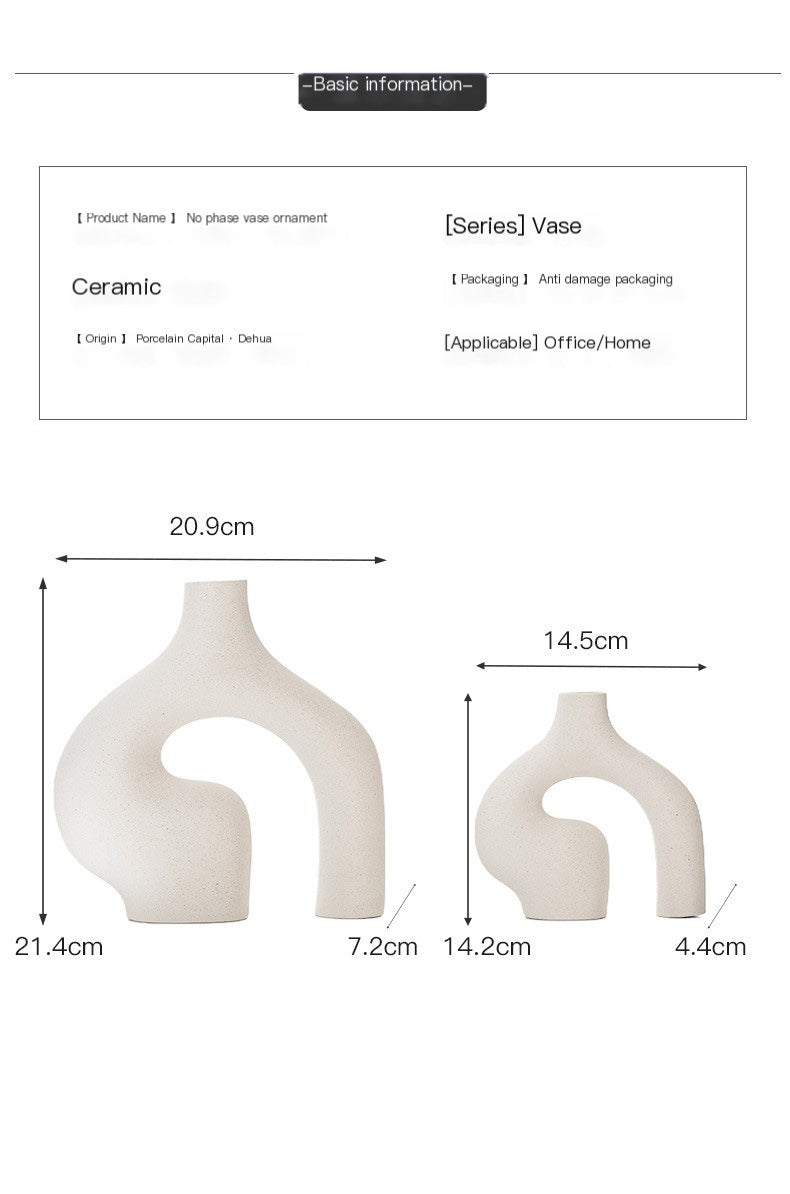 Scandinavian Matte Ceramic Vase - Elegant Decor