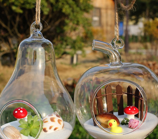 Glass Hydroponic Container, Hanging Flower Pot Decor