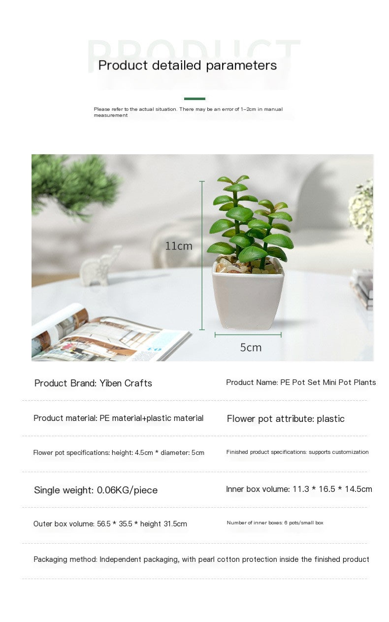Miniature Faux Succulent Cactus Indoor Plant Pot