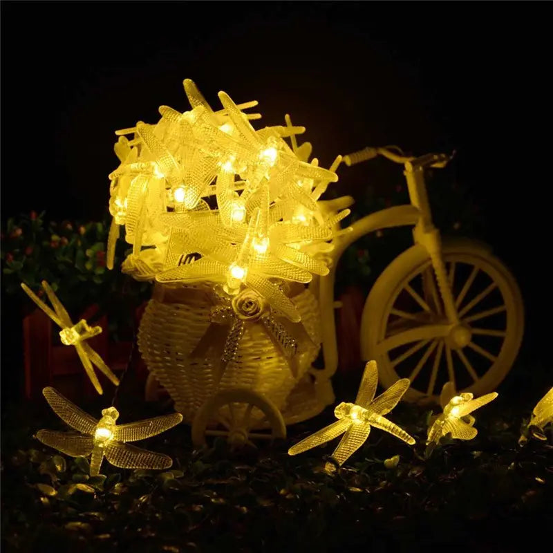 LED Solar Dragonfly String Lights