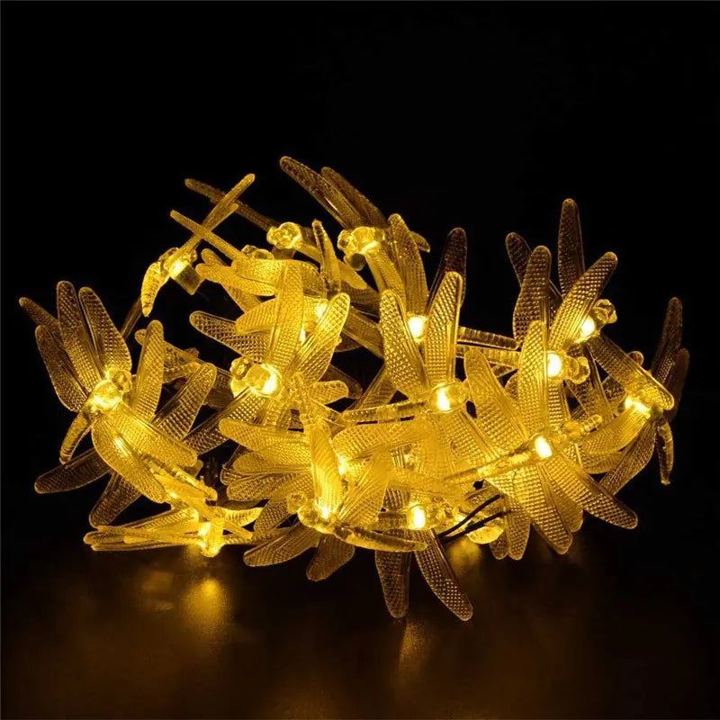 LED Solar Dragonfly String Lights