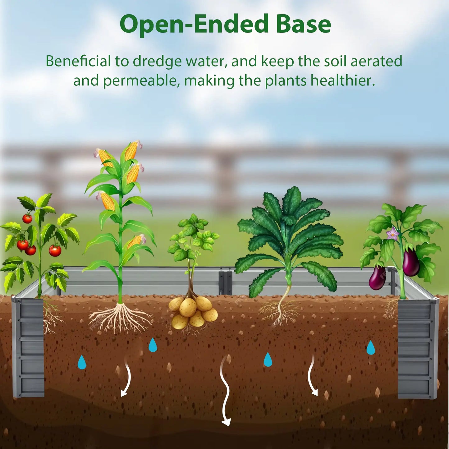 Raised Garden Bed with Protective Zipper Covers