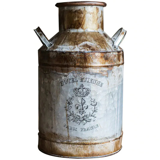 Rusty Metal Bucket Planter