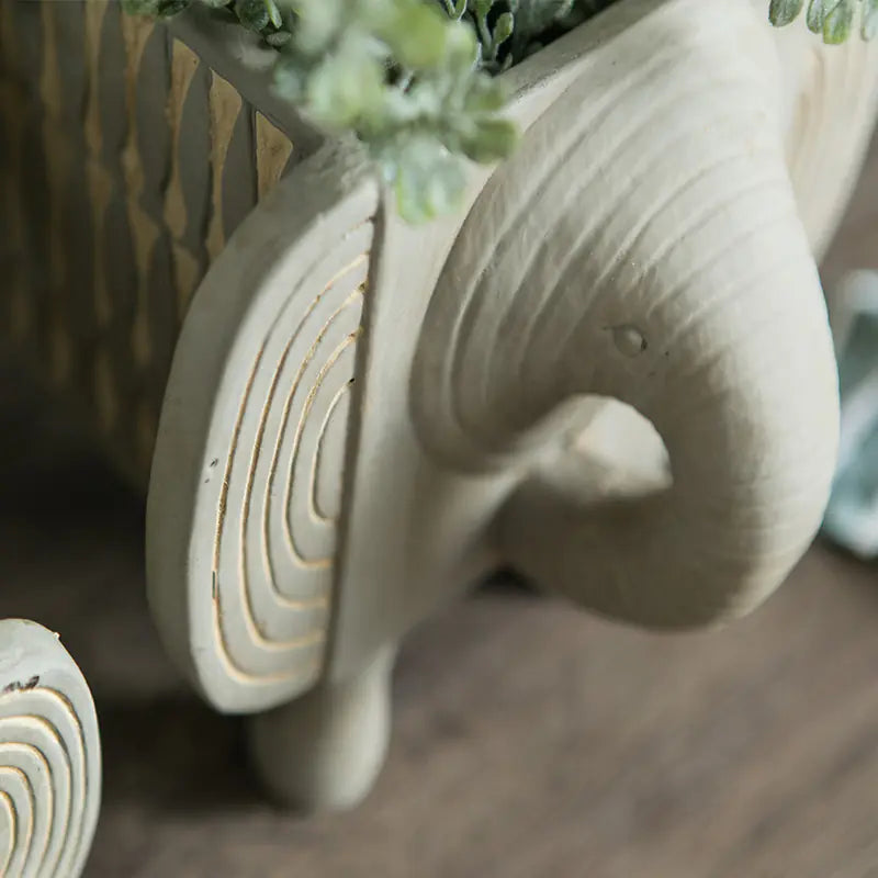 Abstract Elephant Planter in Cement