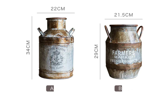 Rusty Metal Bucket Planter