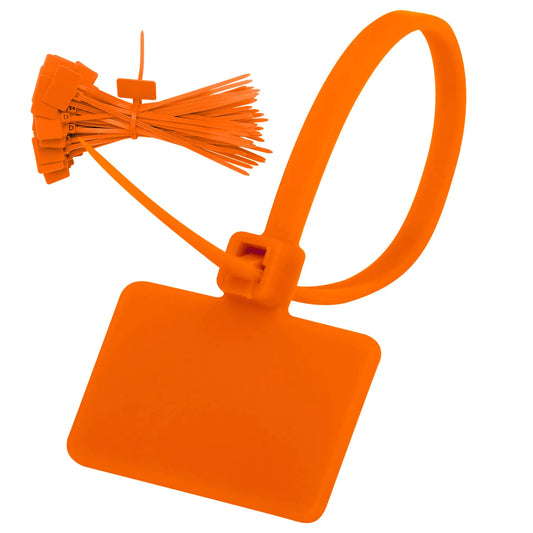 Cable Management Zip Ties with Tags – 50 Pack Orange