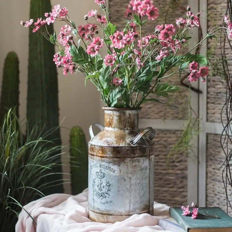 Rusty Metal Bucket Planter