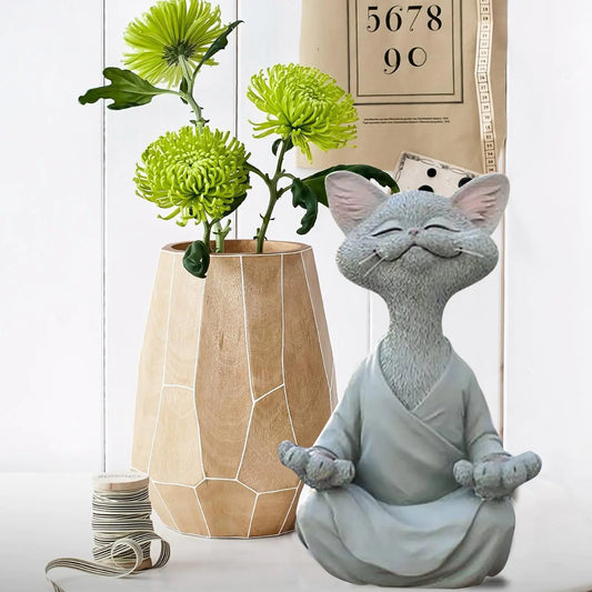 Black Buddha Cat Figurine