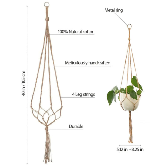 Macrame Garden Plant Holders 4-Pack