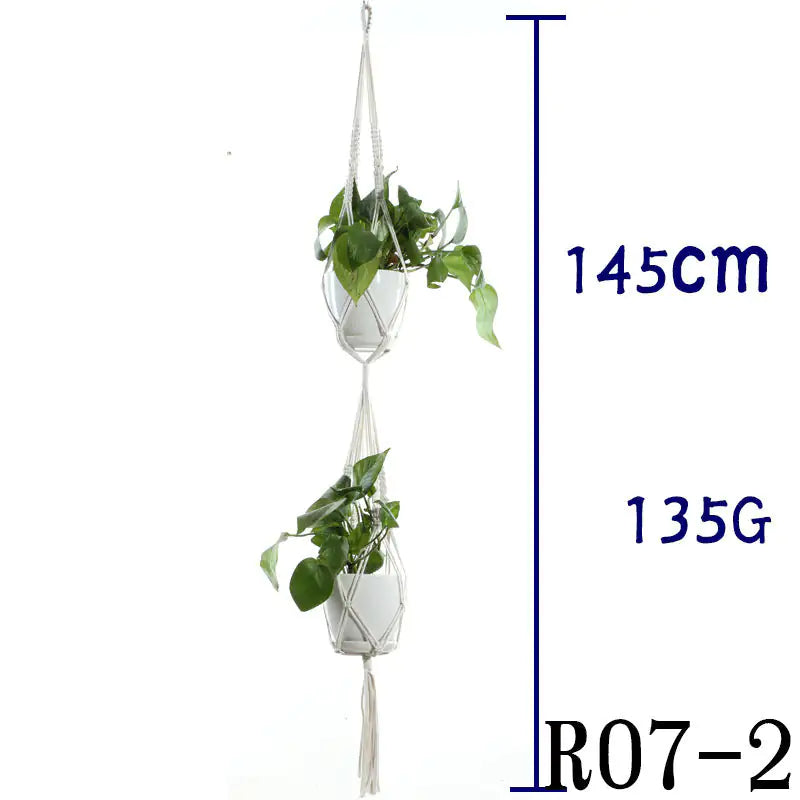 Beige Cotton Rope Plant Hanger