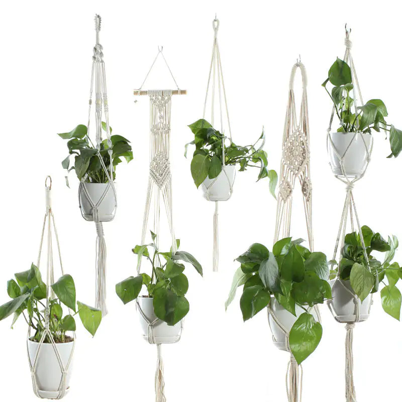 Beige Cotton Rope Plant Hanger