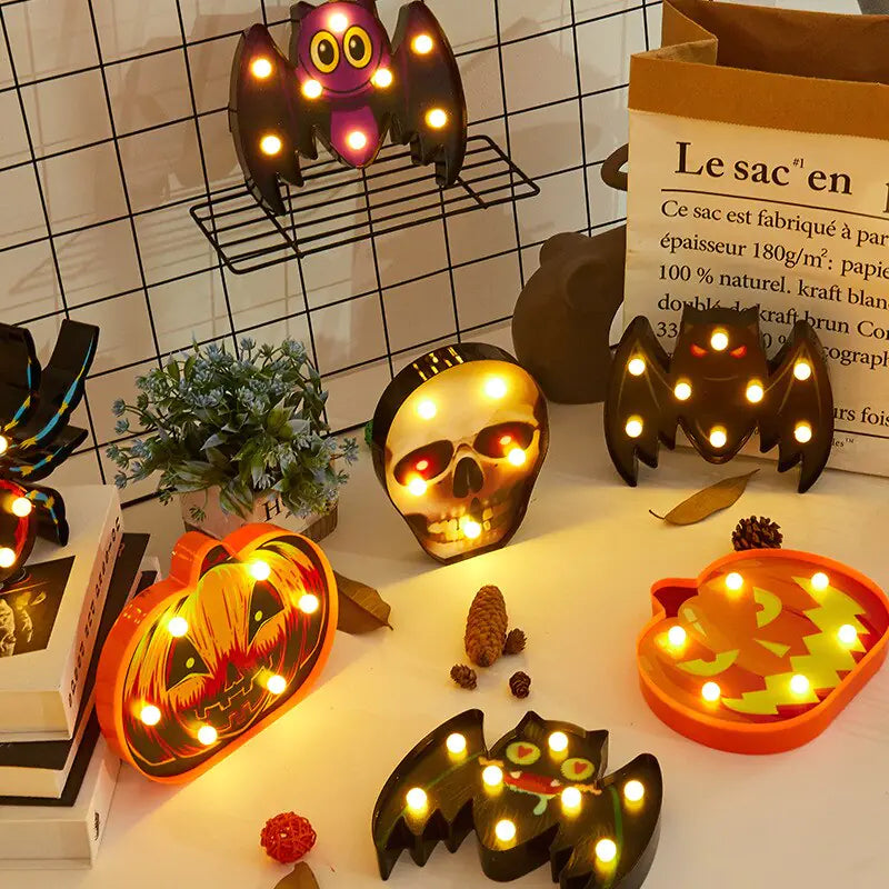 Pumpkin and Bat String Lights