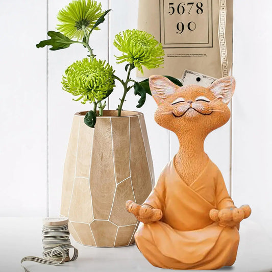 Black Buddha Cat Figurine
