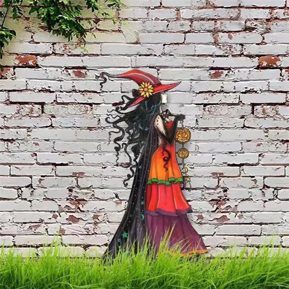 Halloween Metal Witch Sign