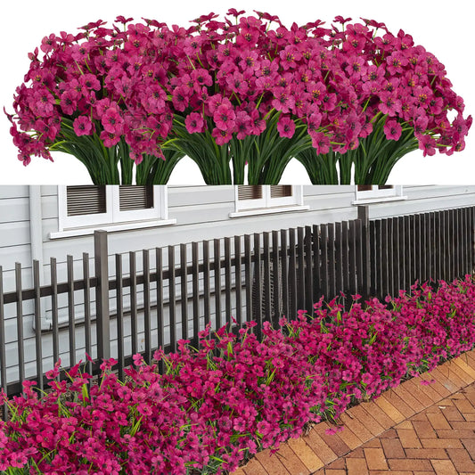 LikSoor 21 UV-Proof Artificial Flowers - Rose Red