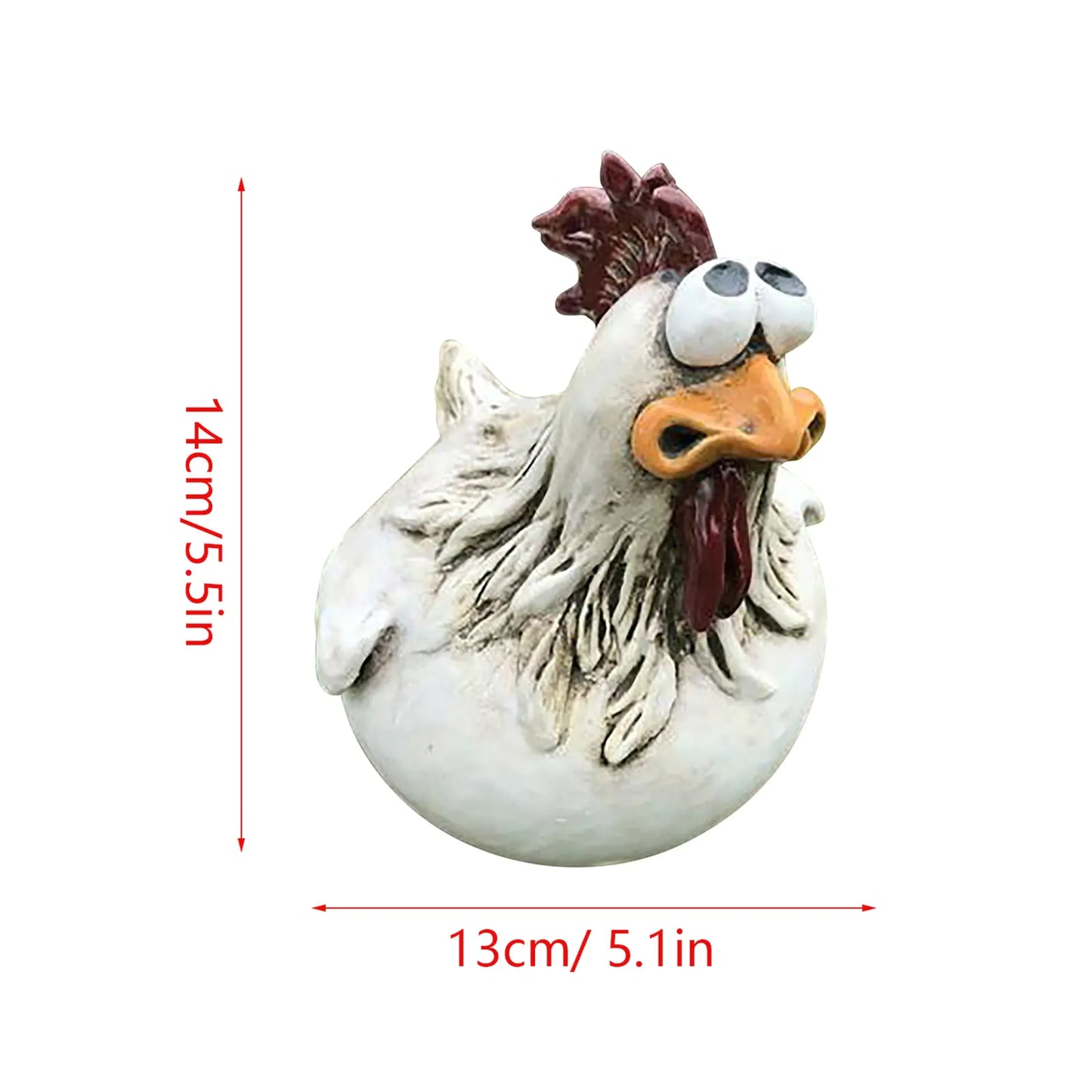 Funny Chicken Fence Resin Statue