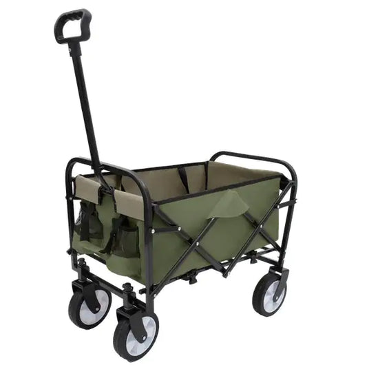 All-Terrain Foldable Utility Wagon with Strapping System, Green