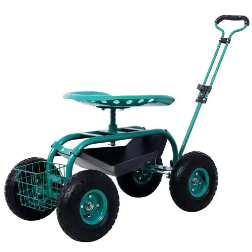 360 Swivel Garden Scooter with Tool Tray