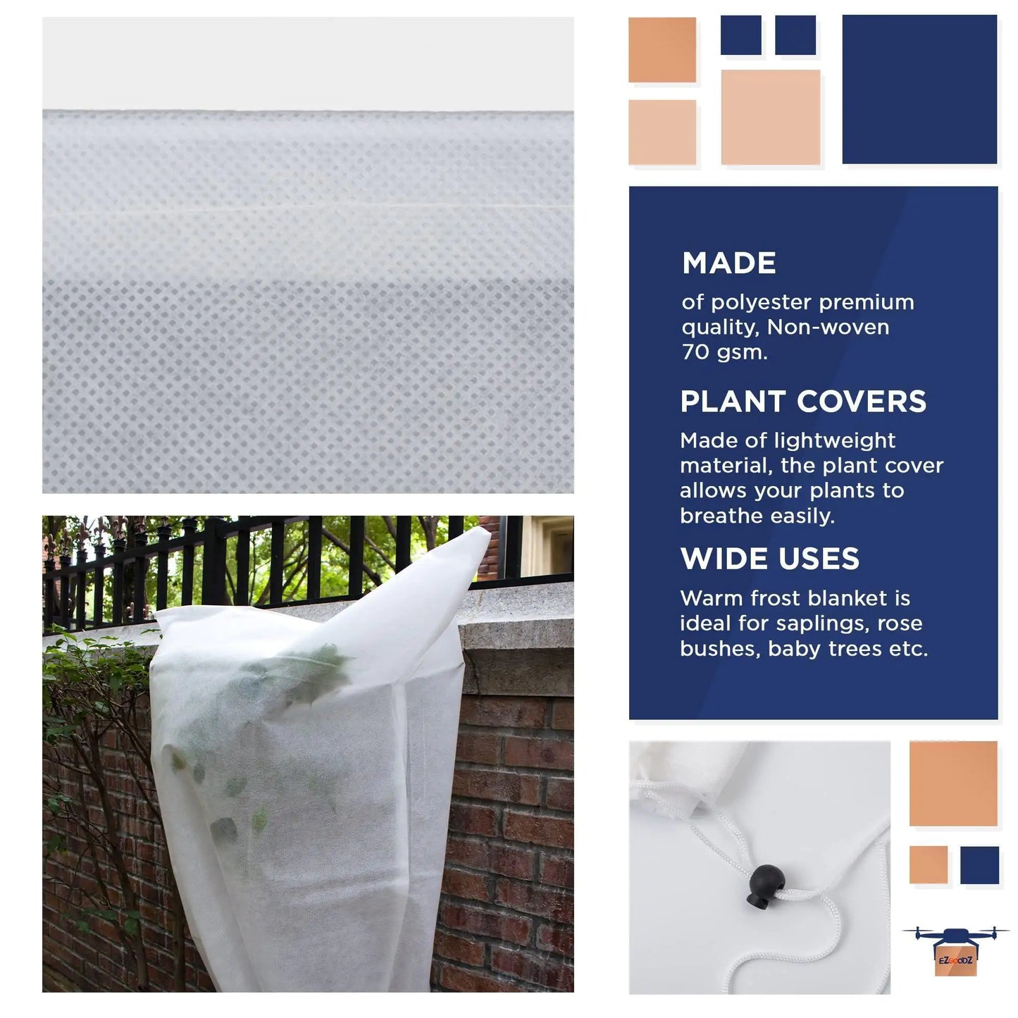 2-Pack White Frost Guard Plant Covers 31.6x47 in