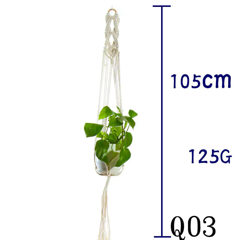 Beige Cotton Rope Plant Hanger