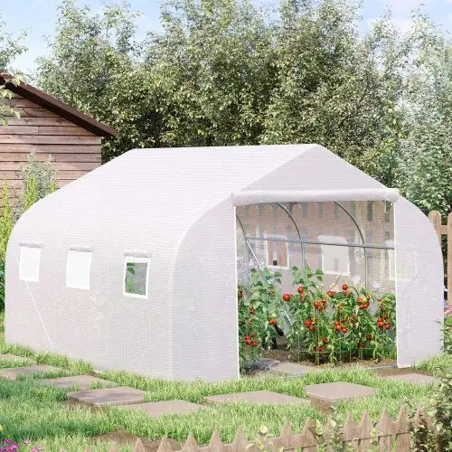 Walk-in Steel Greenhouse with PE Cover